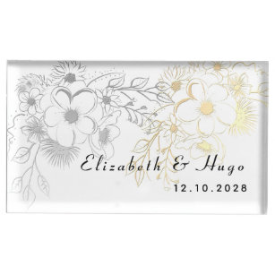 Elegant Floral Wedding Plaatskaart Houder