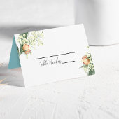 Elegant Floral Wedding Place Card Kaart