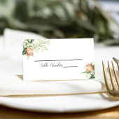 Elegant Floral Wedding Place Card Kaart