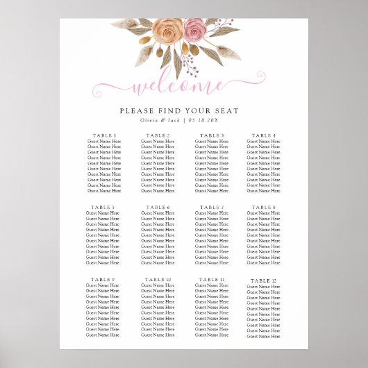 Elegant Floral Wedding Poster (Voorkant)