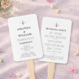 Elegant Floral Wedding Program Handwaaier