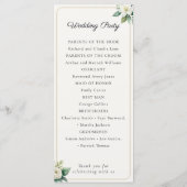 Elegant Floral Wedding Program Template Programmakaart (Achterkant)