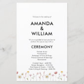 Elegant Floral Wedding Programme (Voorkant)