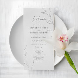 Elegant Floral Wedding Programme