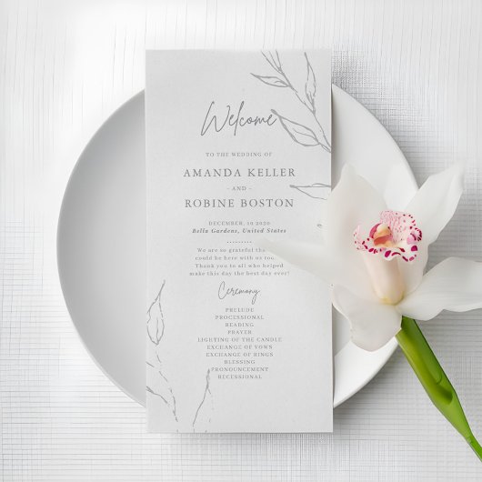 Elegant Floral Wedding Programme