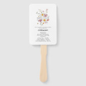 Elegant Floral Wedding Programme Handwaaier (Voorkant)