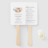 Elegant Floral Wedding Programme Handwaaier (Voorkant en achterkant)
