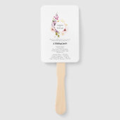 Elegant Floral Wedding Programme Handwaaier (Voorkant)