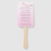 Elegant Floral Wedding Programme Handwaaier (Achterkant)