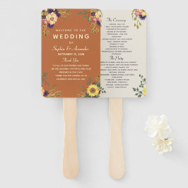 Elegant Floral Wedding Programme Handwaaier