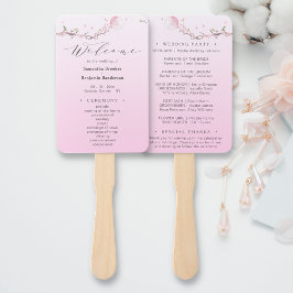 Elegant Floral Wedding Programme Handwaaier