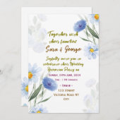 Elegant Floral Wedding Reception Invitations Kaart (Voorkant / Achterkant)