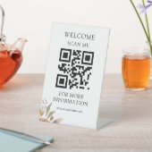 Elegant Floral Wedding Reclamebord Met Voetstuk (Insitu)