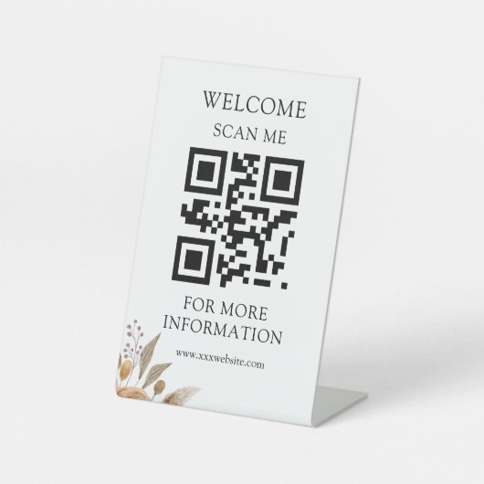 Elegant Floral Wedding Reclamebord Met Voetstuk (Voorkant)