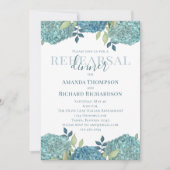 Elegant Floral Wedding Rehearsal Blue Hydrangea Kaart (Voorkant)