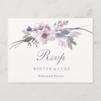 Elegant Floral Wedding Rehearsal Dinner RSVP