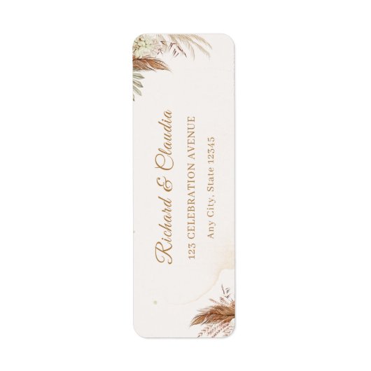 Elegant Floral Wedding Return Address Label  (Voorkant)