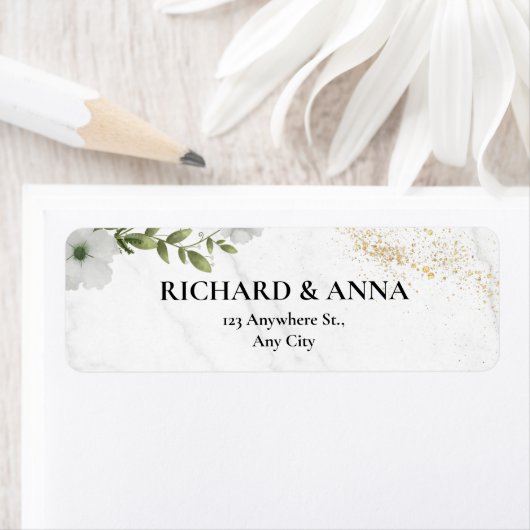 Elegant Floral Wedding Return Address Label  (Insitu)
