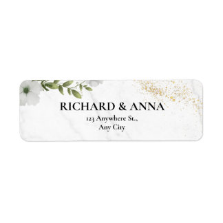 Elegant Floral Wedding Return Address Label 