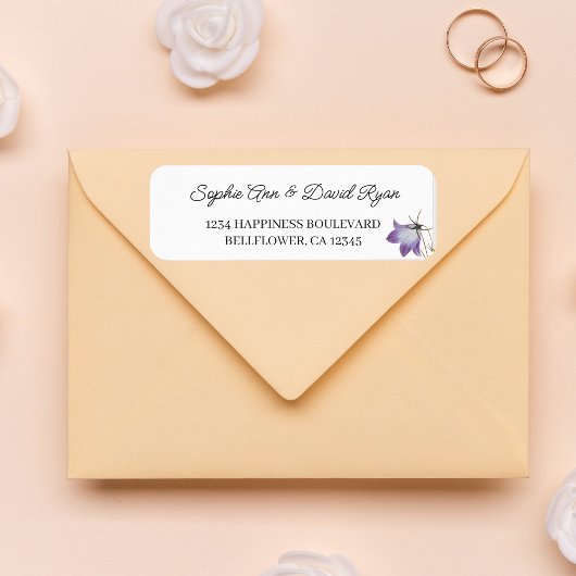 Elegant Floral Wedding Return-adres Etiket