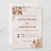 Elegant Floral Wedding romantic Invitation templat Kaart (Voorkant)