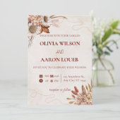Elegant Floral Wedding romantic Invitation templat Kaart (Staand voorkant)
