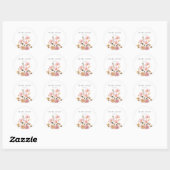 Elegant Floral Wedding Ronde Sticker (Vel)