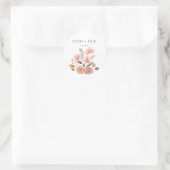 Elegant Floral Wedding Ronde Sticker (Tas)