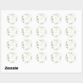 Elegant Floral Wedding Ronde Sticker (Vel)