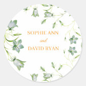 Elegant Floral Wedding Ronde Sticker (Voorkant)