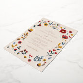 Elegant Floral Wedding Roos Gold Foil Uitnodiging (Gedraaid)