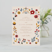 Elegant Floral Wedding Roos Gold Foil Uitnodiging (Staand Voorkant)