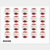 Elegant Floral Wedding Rozen Dank je wel Ronde Sticker (Vel)