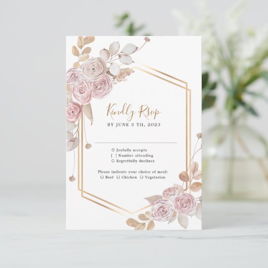 Elegant Floral Wedding RSVP (Staand voorkant)