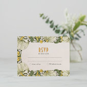 Elegant Floral Wedding RSVP Card Folie Uitnodiging Briefkaart (Staand Voorkant)