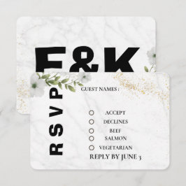 Elegant Floral Wedding RSVP Card  Kaartje