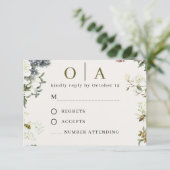 Elegant Floral Wedding RSVP Card | Watercolor  (Staand voorkant)