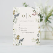 Elegant Floral Wedding RSVP Card | Watercolor (Staand voorkant)