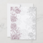 Elegant Floral Wedding RSVP-kaarten Wine Red Cream RSVP Kaartje (Achterkant)