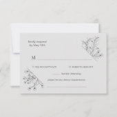 Elegant Floral Wedding RSVP Kaartje (Voorkant)