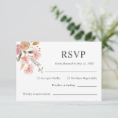 Elegant Floral Wedding RSVP Kaartje (Staand voorkant)