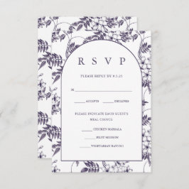 Elegant Floral Wedding RSVP Kaartje