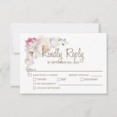 Elegant Floral Wedding RSVP Kaartje (Voorkant)