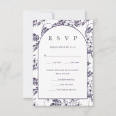 Elegant Floral Wedding RSVP Kaartje (Voorkant)