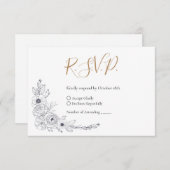 Elegant Floral Wedding RSVP Kaartje (Voorkant / Achterkant)
