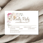 Elegant Floral Wedding RSVP Kaartje