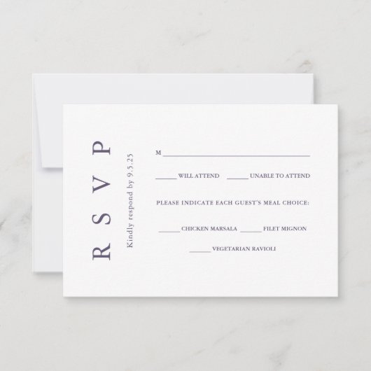 Elegant Floral Wedding RSVP Kaartje (Voorkant)