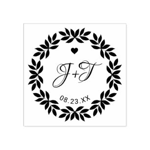 Elegant Floral Wedding Rubberstempel
