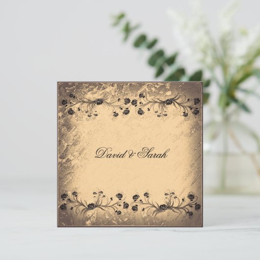 Elegant  Floral Wedding Save the Date (Staand voorkant)