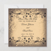 Elegant  Floral Wedding Save the Date (Achterkant)